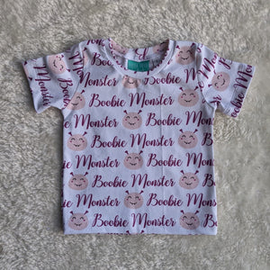 Size 0 pink Boobie Monster tshirt