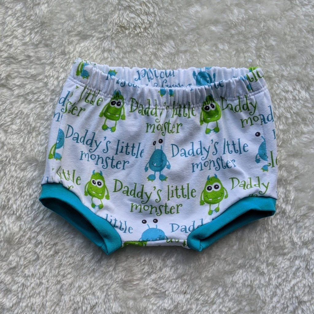 Size 000 Daddy's little monster blue bummies