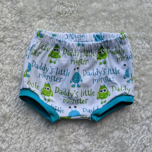 Size 000 Daddy's little monster blue bummies