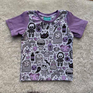 Size 1 purple skeletons & friends tshirt