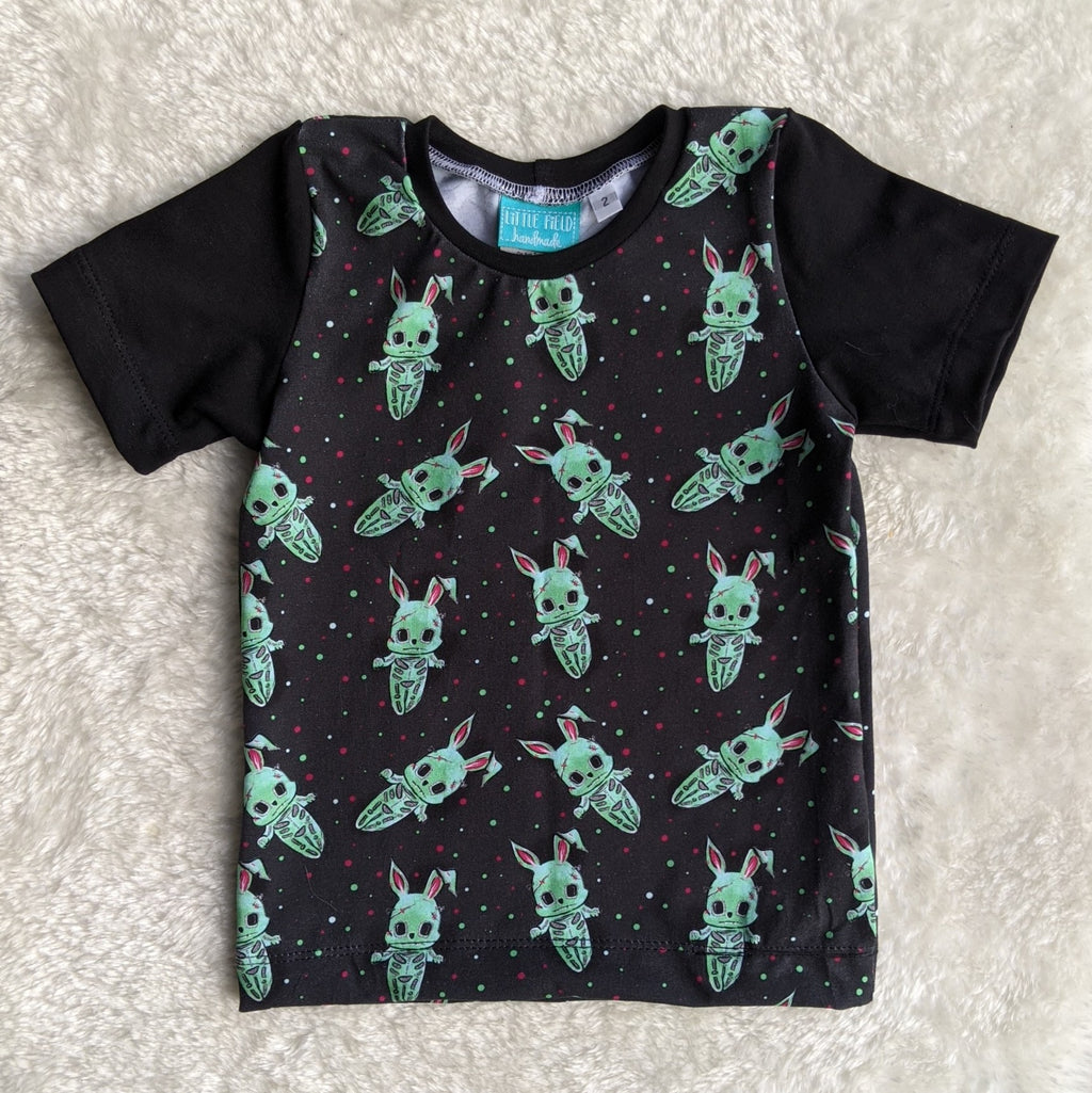 Size 2 zombie bunnies tshirt