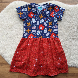 Size 4 medical heroes gathered waist dress