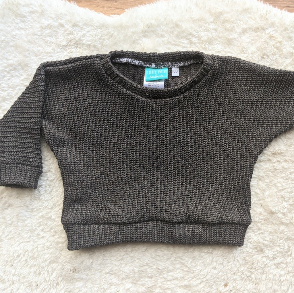 Size 00 DARK GREY chunky knit lounge jumper