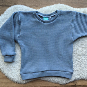 Size 6 DUSTY BLUE chunky knit lounge jumper