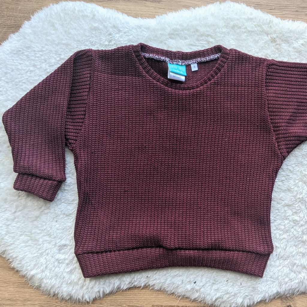 Size 3 MAROON chunky knit lounge jumper