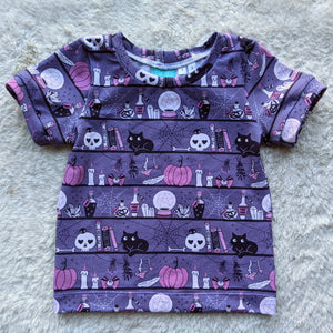SIZE 1-3 Grow With Me Witchy stripes T-shirt