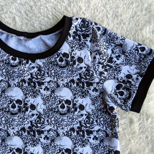 Size 6-9 Grow With Me Succulent skulls tshirt