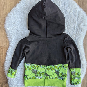 SIZE 1-3 Grow With Me Green skulls hoodie