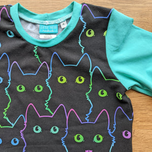 SIZE 4 Neon cats tshirt