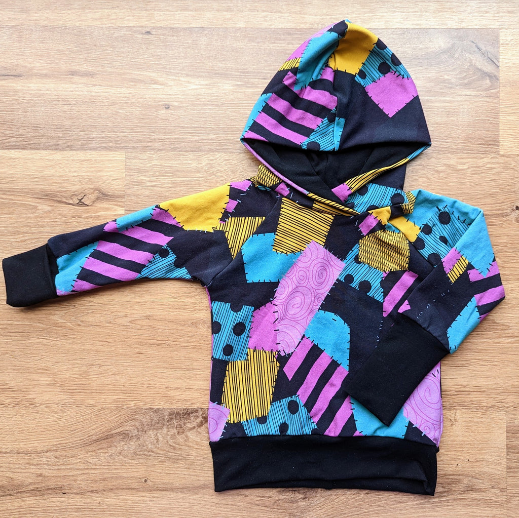 SIZE 1-3 grow with me Spooky patchwork hoodie