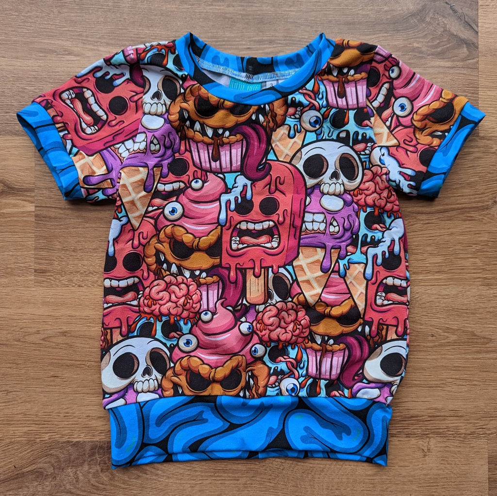 SIZE 3-6 grow with me Zombie treats tshirt