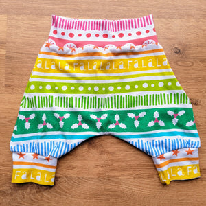 SIZE 1 Festive rainbow stripes harem shorts