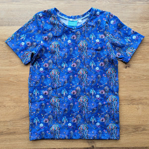 SIZE 6 Glittery jellyfish blue tshirt