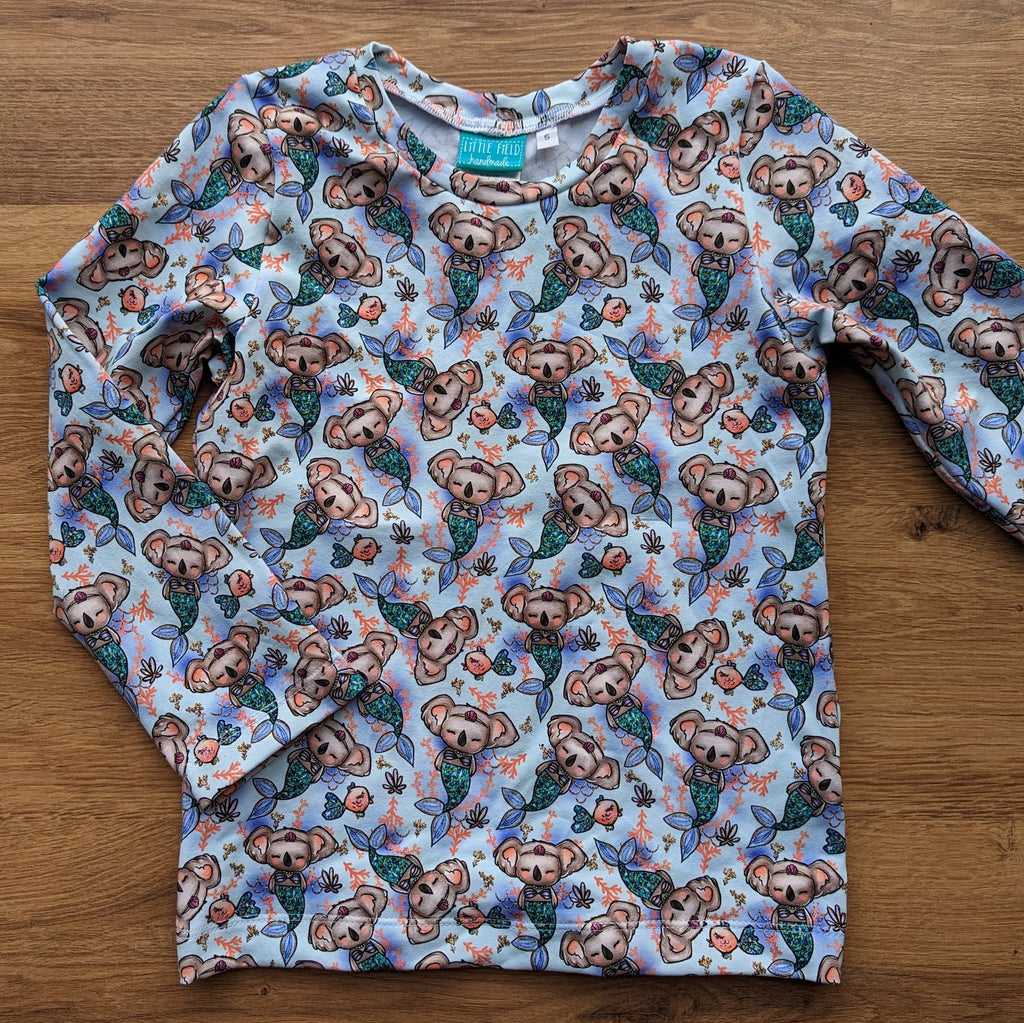 SIZE 5 Mermaid koalas long sleeve tshirt