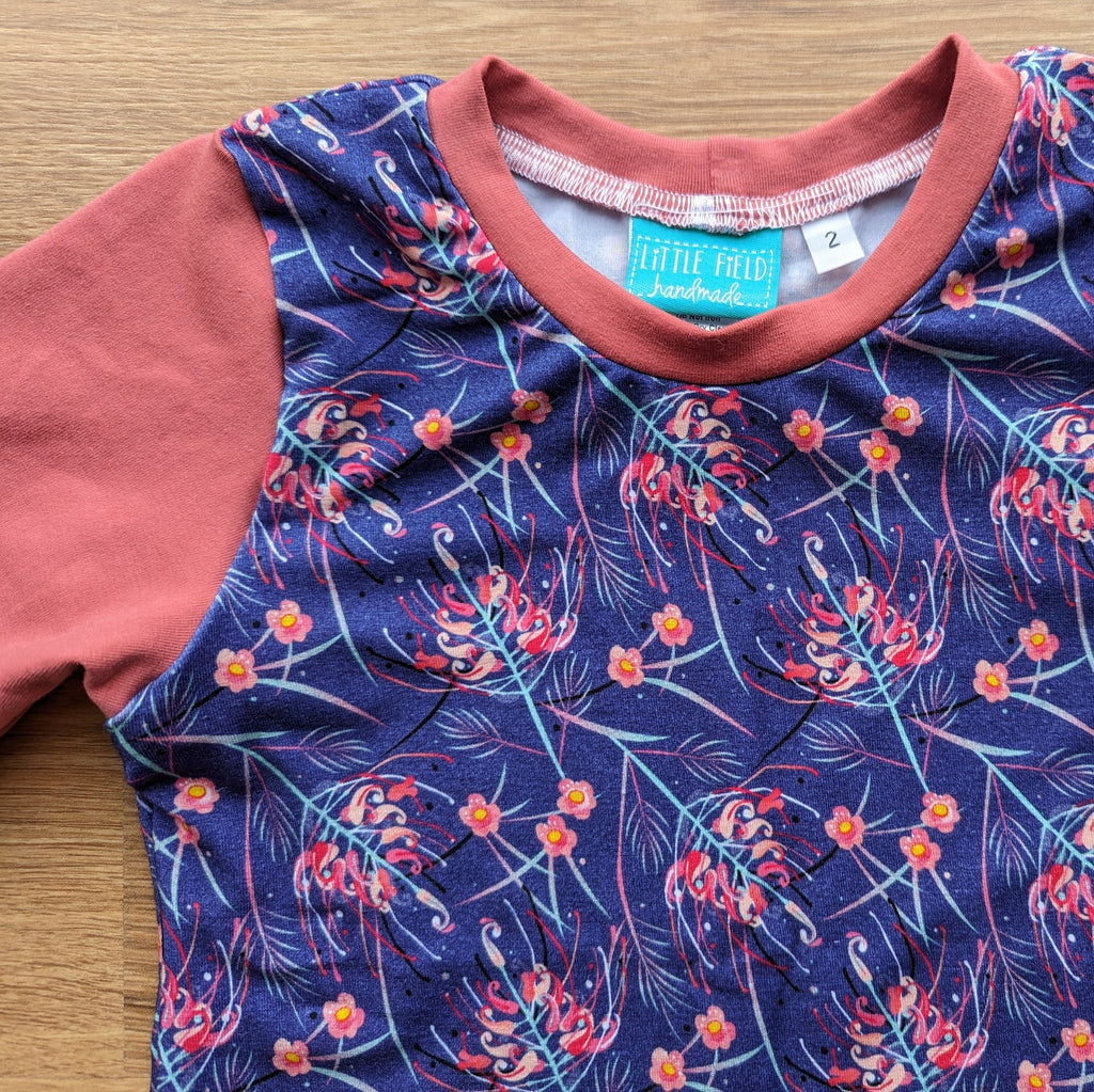 SIZE 2 Purple native floral tshirt