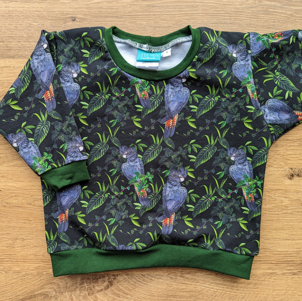 SIZE 1 Black cockatoos lounge jumper