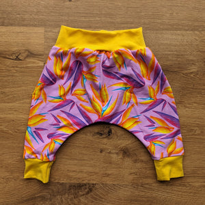 SIZE 000 Kasey Rainbow Paradise birds purple harem pants