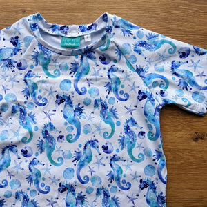 SIZE 5 Watercolour seahorses tshirt dress