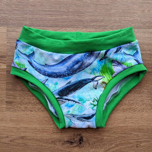 SIZE 4 Watercolour ocean animals undies