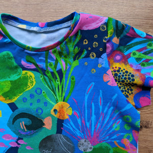 SIZE 5 Kasey Rainbow Reef gathered waist dress