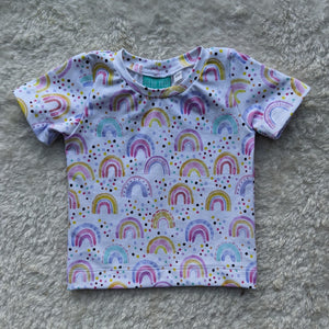 Size 00 Pastel dotty rainbow tshirt