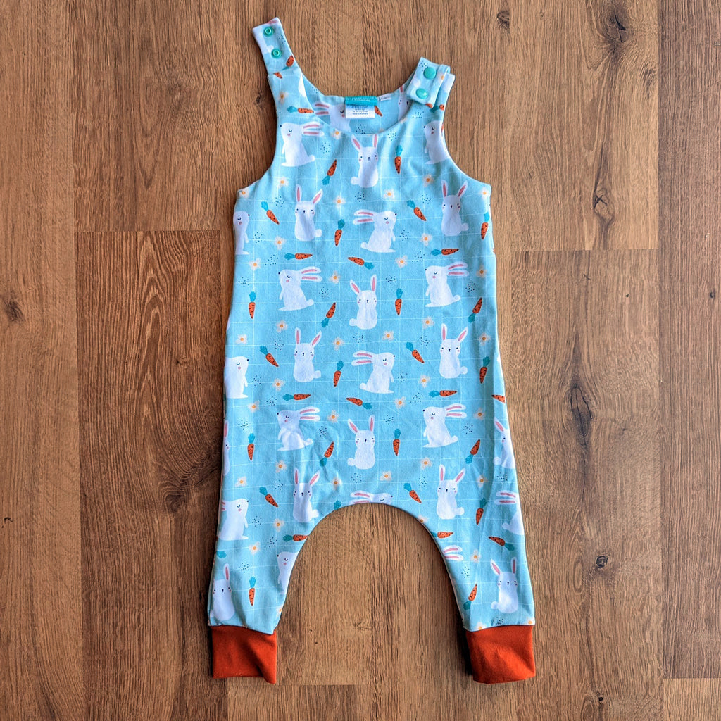 SIZE 0 Green check bunnies harem romper