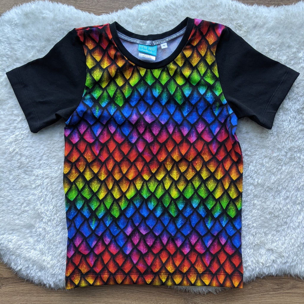 Size 6 Rainbow dragon scales tshirt