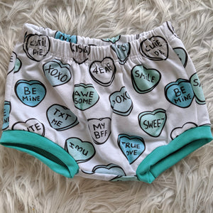Size 000 blue candy hearts bummies