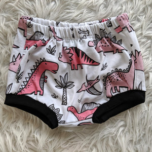 Size 000 pink dinos bummies