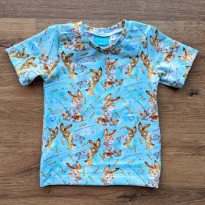 SIZE 2 Fishing bunnies tshirt