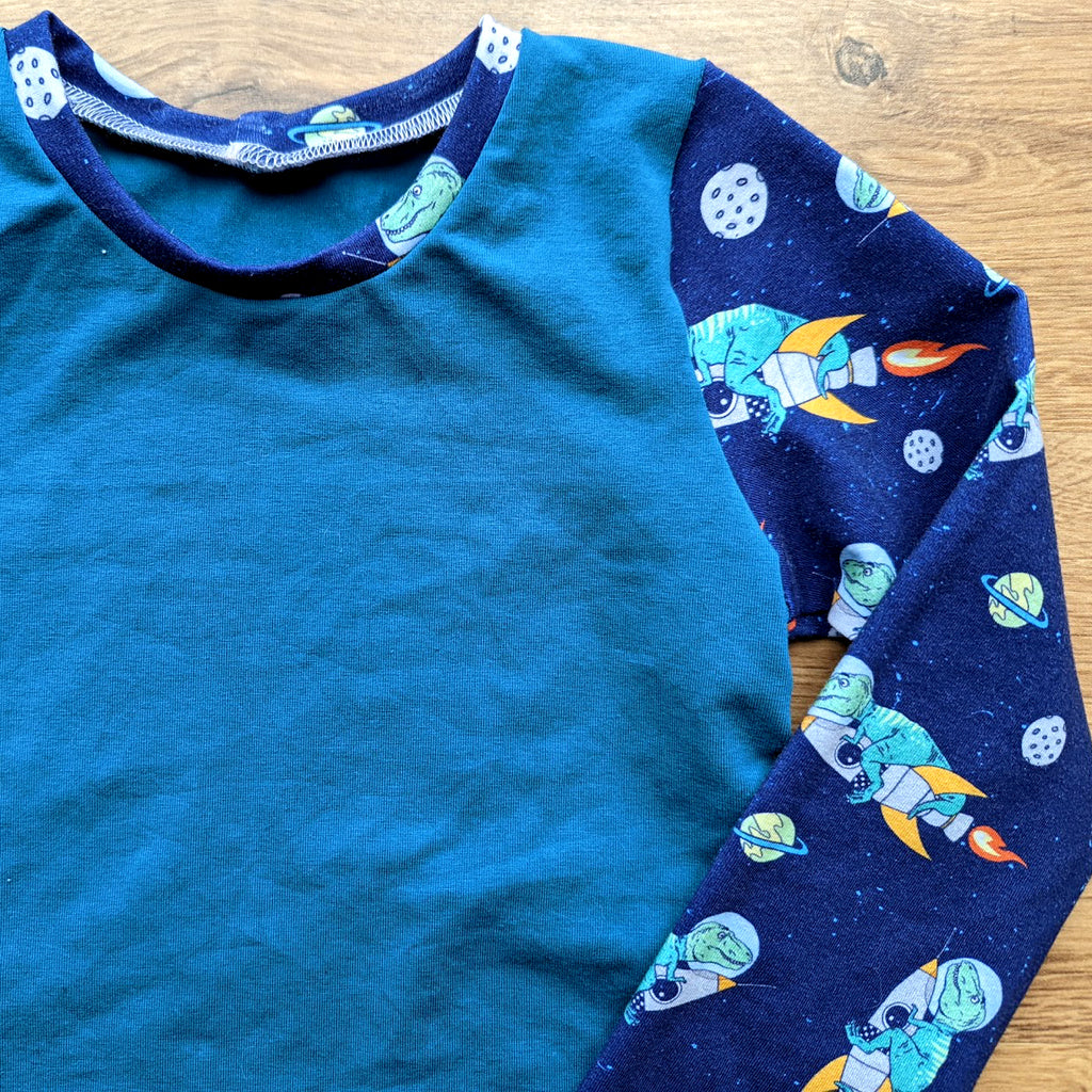 SIZE 3 Space rocket Trex long sleeve tshirt