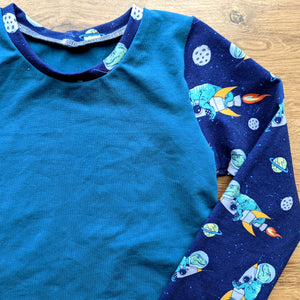 SIZE 3 Space rocket Trex long sleeve tshirt