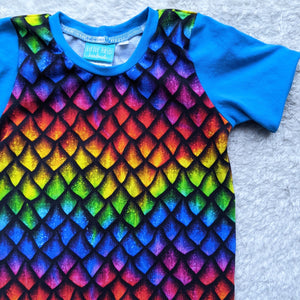 SIZE 2 Rainbow dragon scales tshirt