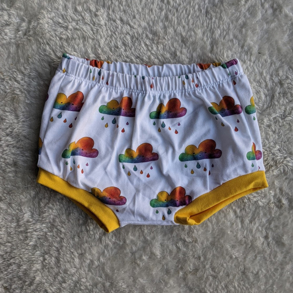 Size 1 Watercolour rainbow cloud bummies