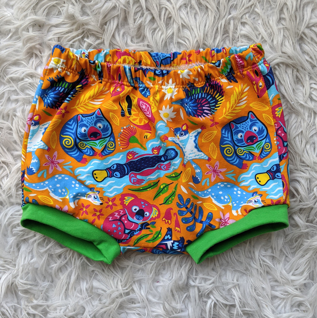Size 3 Yellow bright Aussie animals bummies