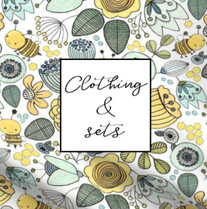 Yellow floral with bees clothing & matching sets